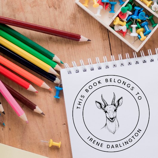 Niedliches Ibex-Baby Dieses Buch gehört zum Namen  Gummistempel