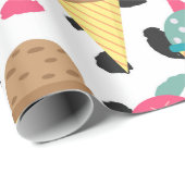 Niedliches Ice Cream Muster Geschenkpapier (Rolleneckpunkt)