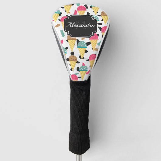 Niedliches Ice Cream Muster Golf Headcover (Vorderseite)