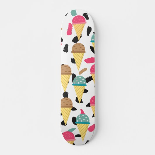 Niedliches Ice Cream Muster Skateboard (Vorne)