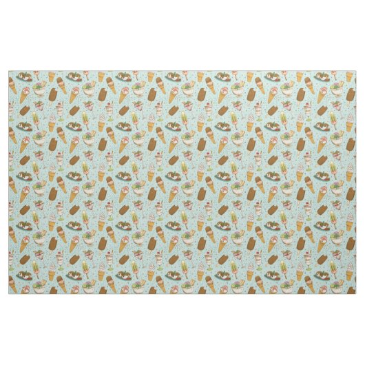 Niedliches Ice Cream Muster Stoff (Fat Quarter (45,7 x 55,9 cm))
