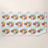 Niedliches Ice Cream Muster Strandtuch (Vorderseite)