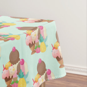 Niedliches Ice Cream Muster Tischdecke