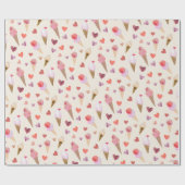 Niedliches Ice Cream Party Retro-Inspiriert Origin Geschenkpapier (Flach)