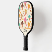 Niedliches Ice Creme Muster personalisiert Pickleball Schläger (Links)