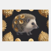 Niedliches Igel - Farbpapier Geschenkpapier Set (Vorderseite 3)