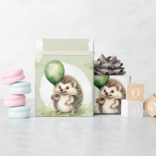 Niedliches Igel Geschlecht Neutrale Geburt Geschenkpapier