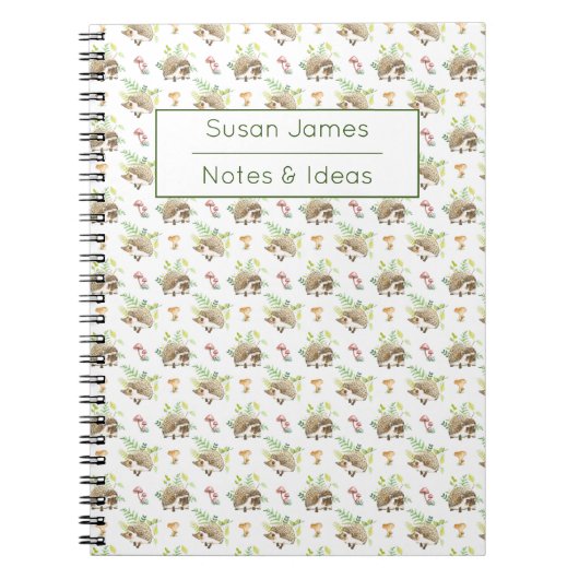 Niedliches Igel-Notebook mit Individuelle Name Notizblock (Vorderseite)