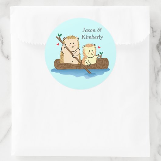 Niedliches Igel Runder Aufkleber (Tasche)