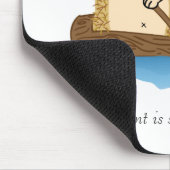 Niedliches Igelspaarsegeln auf hölzernem Boot Mousepad (Ecke)