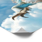 Niedliches Iguana-Portrait auf flauschiger Wolke m Poster (Ecke)