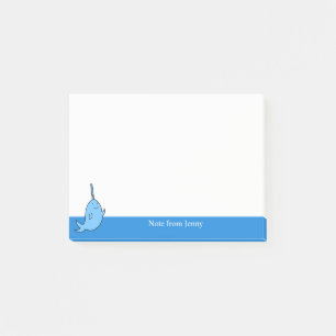 Niedliches Illustration Narwhale Post-it Klebezettel