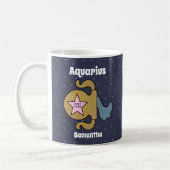 Niedliches Illustriertes Aquarius Zodiac Personali Kaffeetasse (Links)