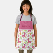 Niedliches illustriertes Dino-Muster Monogramm und Schürze (Insitu)