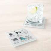 Niedliches Illustriertes Hundegedicht Glasuntersetzer (Schrägansicht)