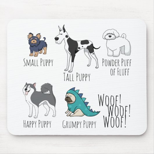 Niedliches Illustriertes Hundegedicht Mousepad (Vorne)