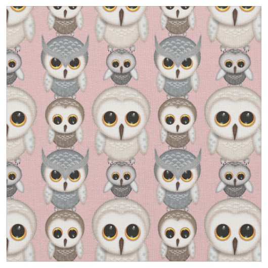 Niedliches Illustriertes Owls-Muster Stoff (Nahaufnahme)