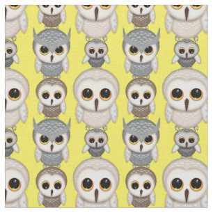 Niedliches Illustriertes Owls-Muster Stoff