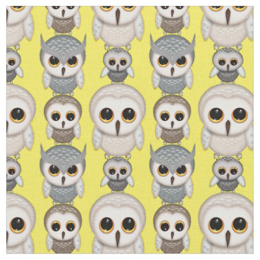 Niedliches Illustriertes Owls-Muster Stoff (Nahaufnahme)