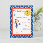 Niedliches illustriertes Rhythmusmädchen Einladung (Stehend Vorderseite)