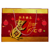 Niedliches, in Papierform geschnittenes Rattenjahr Große Geschenktüte (Rückseite)