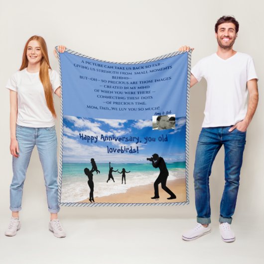 Niedliches, individualisierbares Mittelbandvlies Fleecedecke (Beispiel)