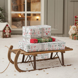 Niedliches individualisierbares Weihnachtswrapping Geschenkpapier