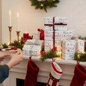 Niedliches individualisierbares Weihnachtswrapping Geschenkpapier