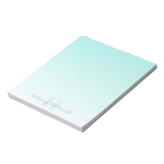 Niedliches individuell anpassbares Aquamarines Mon Notizblock (Rotiert)
