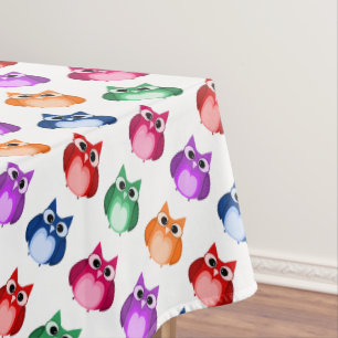 Niedliches, individuell anpassbares, farbiges Owl  Tischdecke