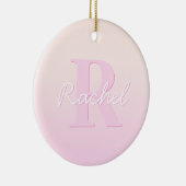 Niedliches individuell anpassbares Monogramm | Pea Keramik Ornament (Rechts)