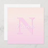 Niedliches individuell anpassbares Monogramm | Pea Mitteilungskarte (Vorne/Hinten)