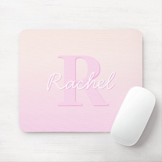 Niedliches individuell anpassbares Monogramm | Pea Mousepad (Mit Mouse)