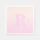 Niedliches individuell anpassbares Monogramm | Pea Serviette (Vorderseite)