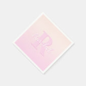 Niedliches individuell anpassbares Monogramm | Pea Serviette (Ecke)