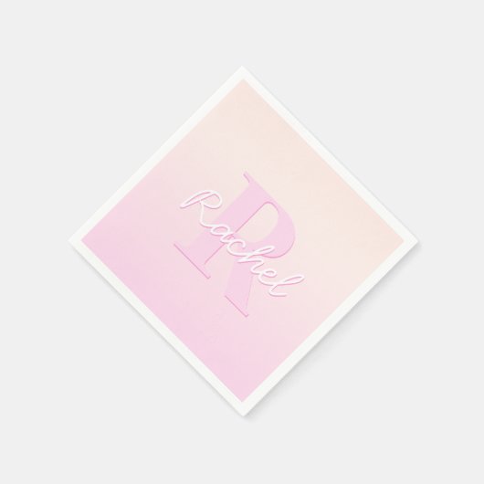 Niedliches individuell anpassbares Monogramm | Pea Serviette (Ecke)