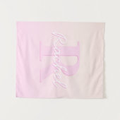 Niedliches individuell anpassbares Monogramm | Pea Wandteppich (Vorderseite (Horizontal))