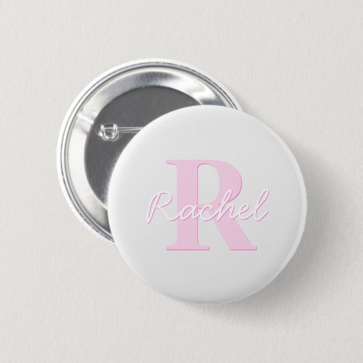 Niedliches individuell anpassbares Monogramm | Pin Button (Vorne & Hinten)