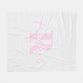 Niedliches individuell anpassbares Monogramm | Pin Fleecedecke (Vorderseite (Horizontal))