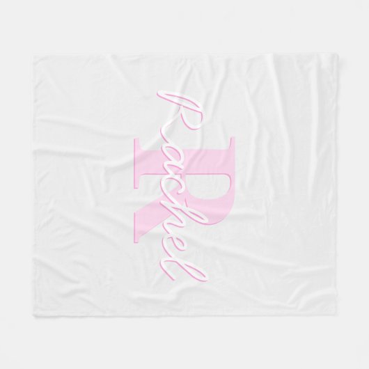 Niedliches individuell anpassbares Monogramm | Pin Fleecedecke (Vorderseite (Horizontal))