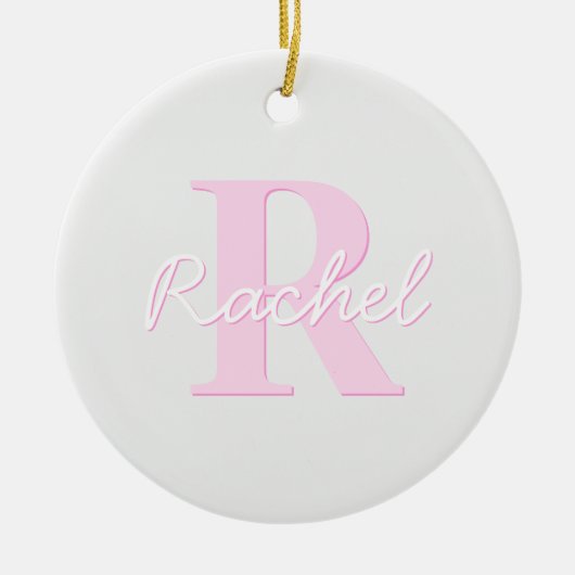 Niedliches individuell anpassbares Monogramm | Pin Keramik Ornament (Vorne)