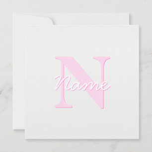 Niedliches individuell anpassbares Monogramm Pin Mitteilungskarte