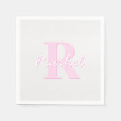 Niedliches individuell anpassbares Monogramm | Pin Serviette (Vorderseite)