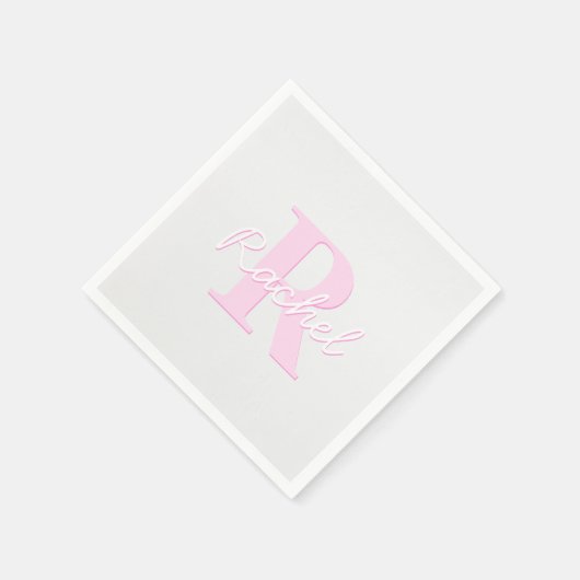 Niedliches individuell anpassbares Monogramm | Pin Serviette (Ecke)