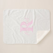 Niedliches individuell anpassbares Monogramm | Pin Sherpadecke (Vorderseite (Horizontal))