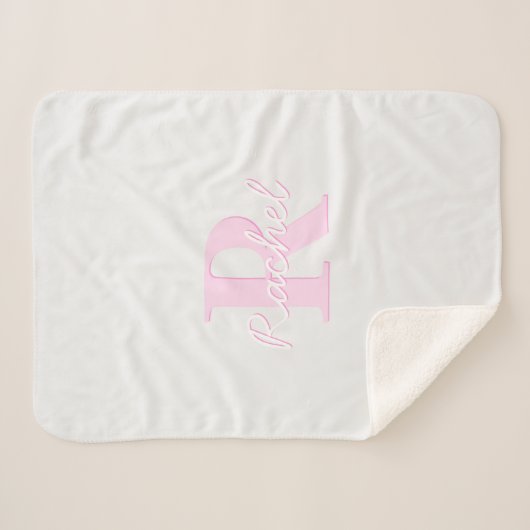 Niedliches individuell anpassbares Monogramm | Pin Sherpadecke (Vorderseite (Horizontal))