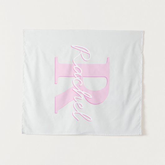 Niedliches individuell anpassbares Monogramm | Pin Wandteppich (Vorderseite (Horizontal))