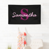 Niedliches individuell anpassbares rosa und schwar banner (Insitu)