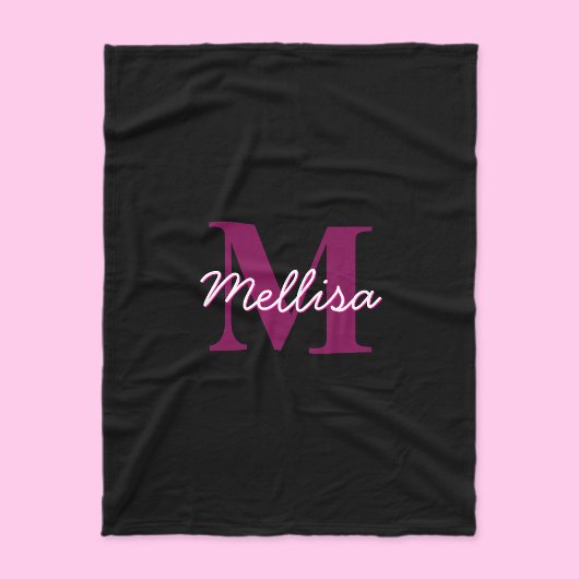 Niedliches individuell anpassbares rosa und schwar fleecedecke