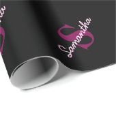 Niedliches individuell anpassbares rosa und schwar geschenkpapier (Rolleneckpunkt)